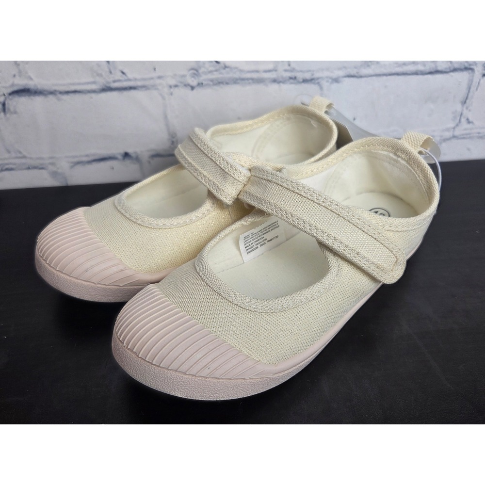Cat & Jack Toddler Marina Gold Metallic Mary Jane Sneakers Size 12T Hook Loop